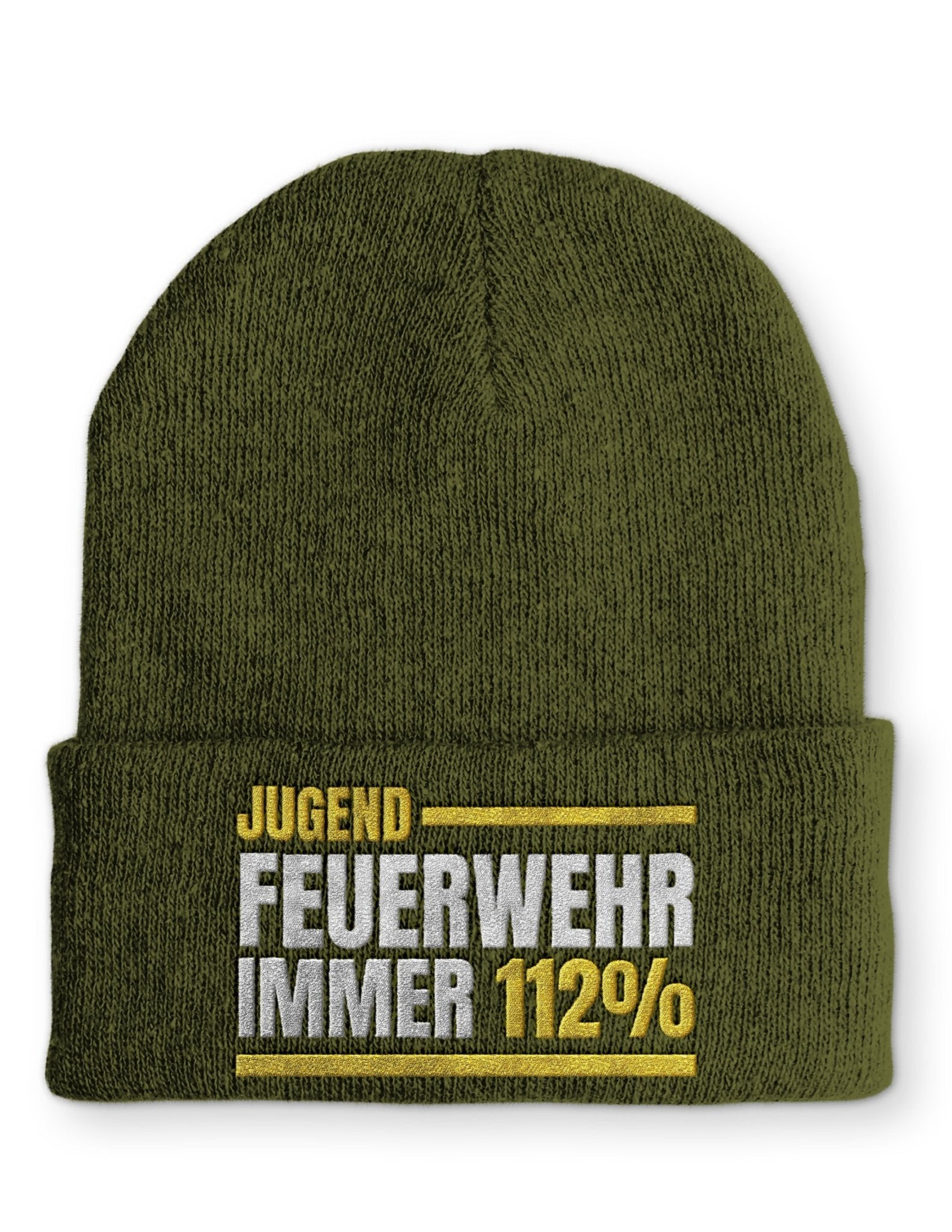 Jugendfeuerwehr immer 112% Beanie Mütze mit Spruch - tshirtladen - Mütze