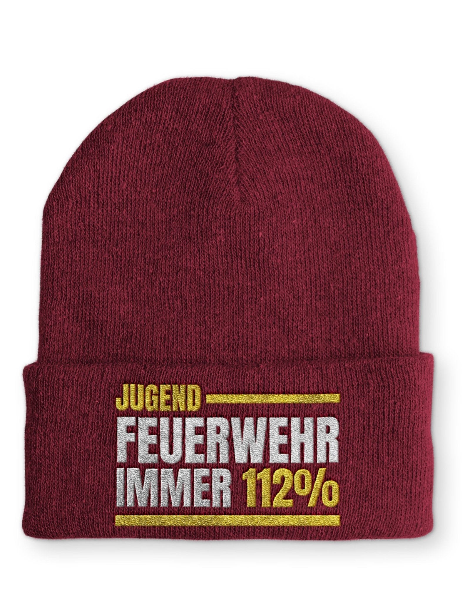 Jugendfeuerwehr immer 112% Beanie Mütze mit Spruch - tshirtladen - Mütze
