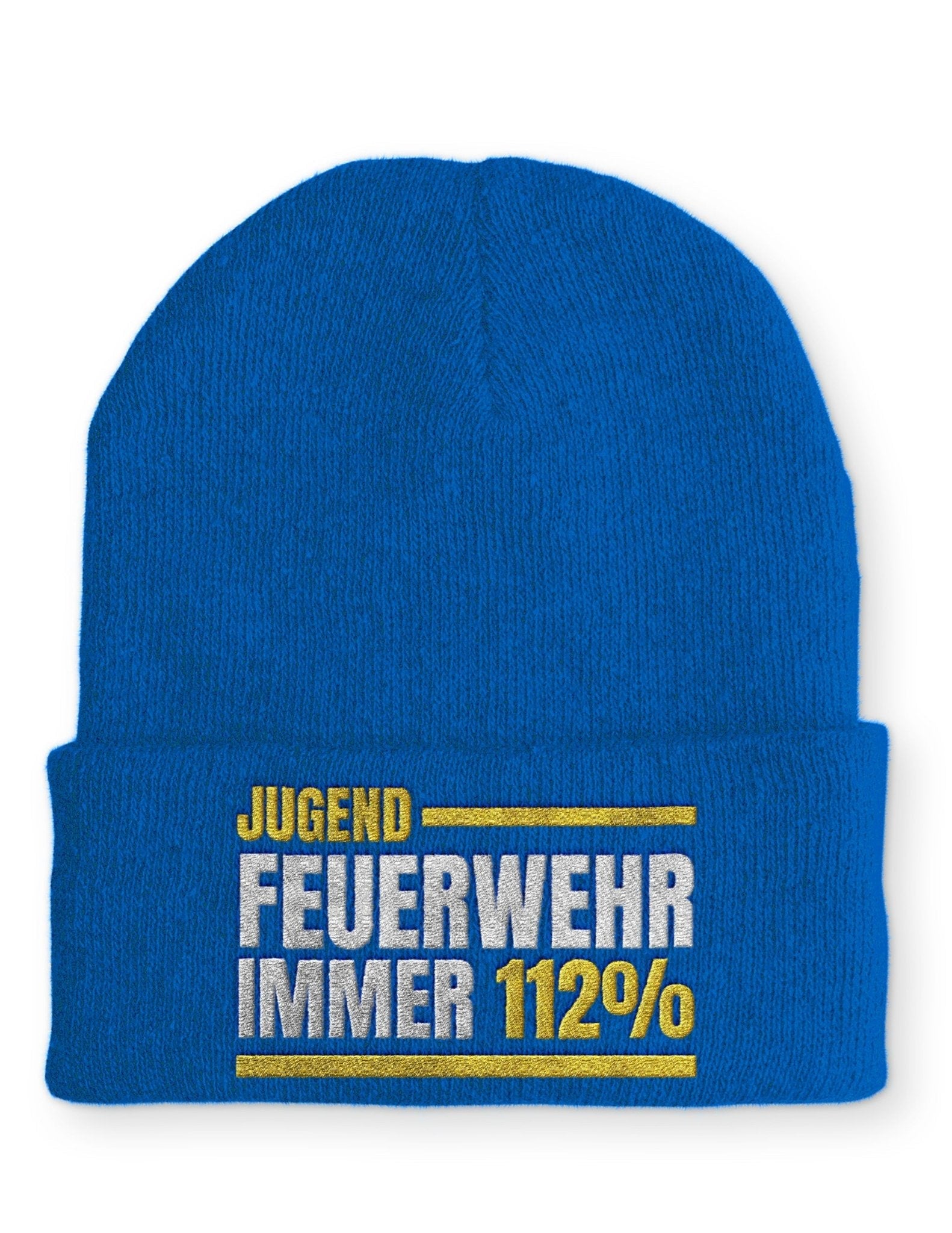 Jugendfeuerwehr immer 112% Beanie Mütze mit Spruch - tshirtladen - Mütze