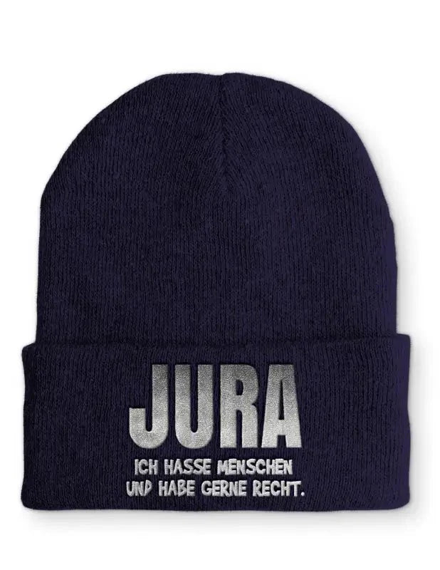 Jura Ich hasse Menschen und habe gerne Recht. Statement Beanie Mütze mit Spruch - tshirtladen - Mütze