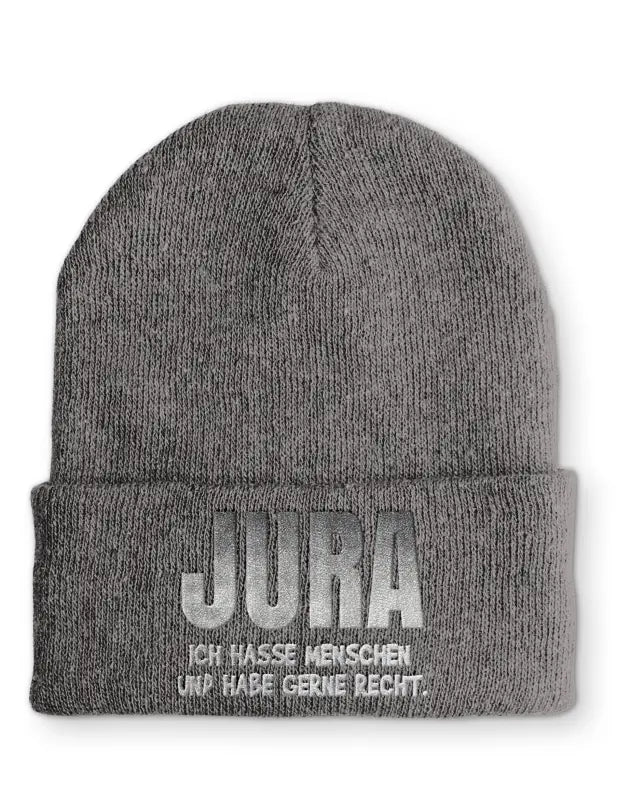 Jura Ich hasse Menschen und habe gerne Recht. Statement Beanie Mütze mit Spruch - tshirtladen - Mütze