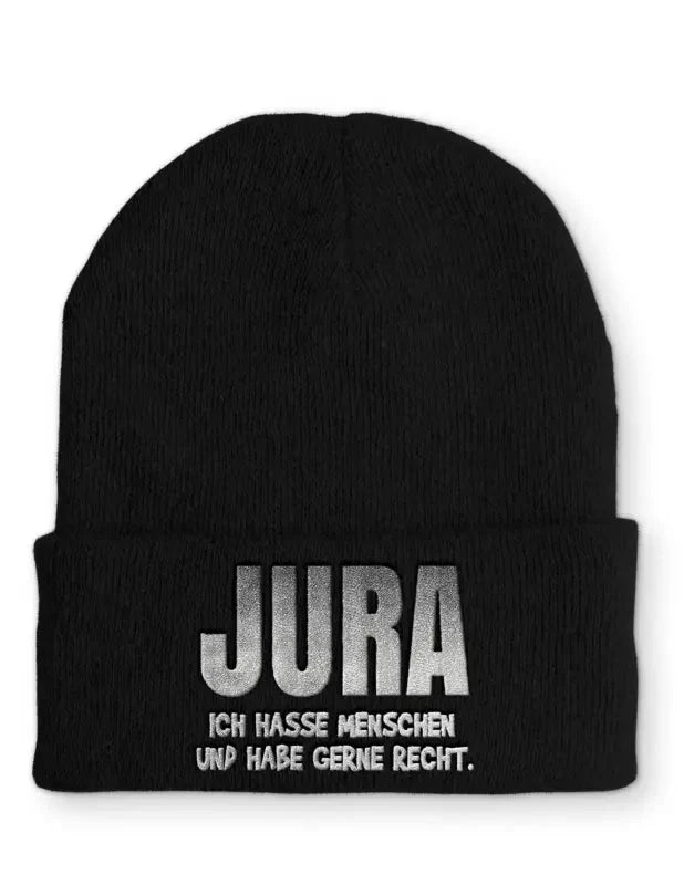 Jura Ich hasse Menschen und habe gerne Recht. Statement Beanie Mütze mit Spruch - tshirtladen - Mütze