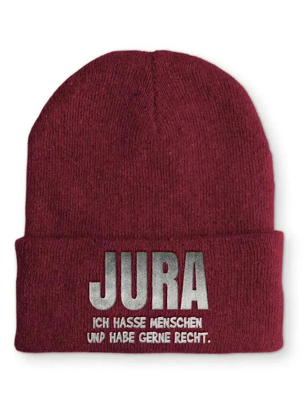 Jura Ich hasse Menschen und habe gerne Recht. Statement Beanie Mütze mit Spruch - tshirtladen - Mütze