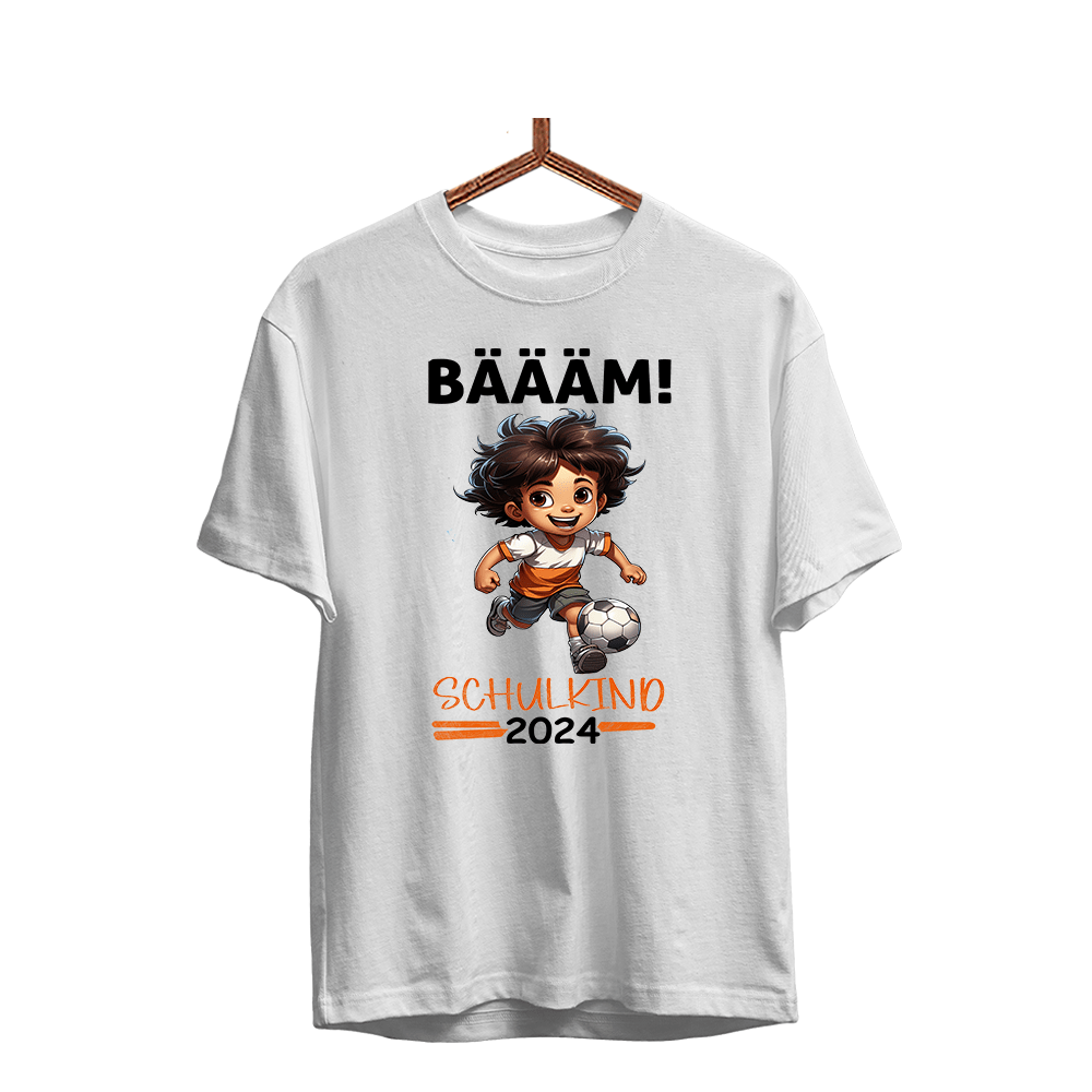 Kinder T-Shirt BÄÄM! Junge Schulkind 2024 perfekt zur Einschulung - Schwarzer - Kaffee