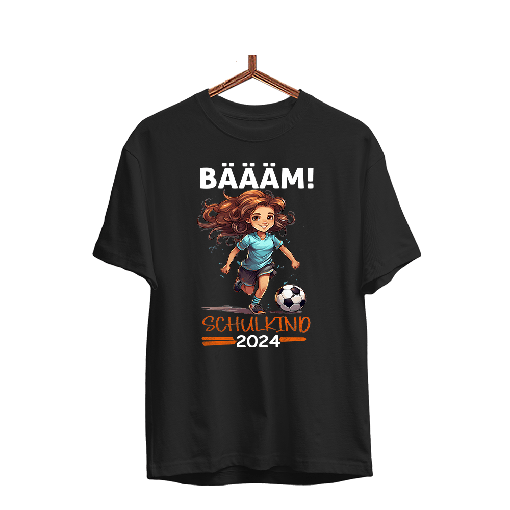Kinder T-Shirt BÄÄM! Mädchen Schulkind 2024 perfekt zur Einschulung - Schwarzer - Kaffee