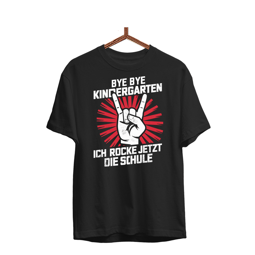 Kinder T-Shirt Bye bye Kindergarten - Schwarzer - Kaffee