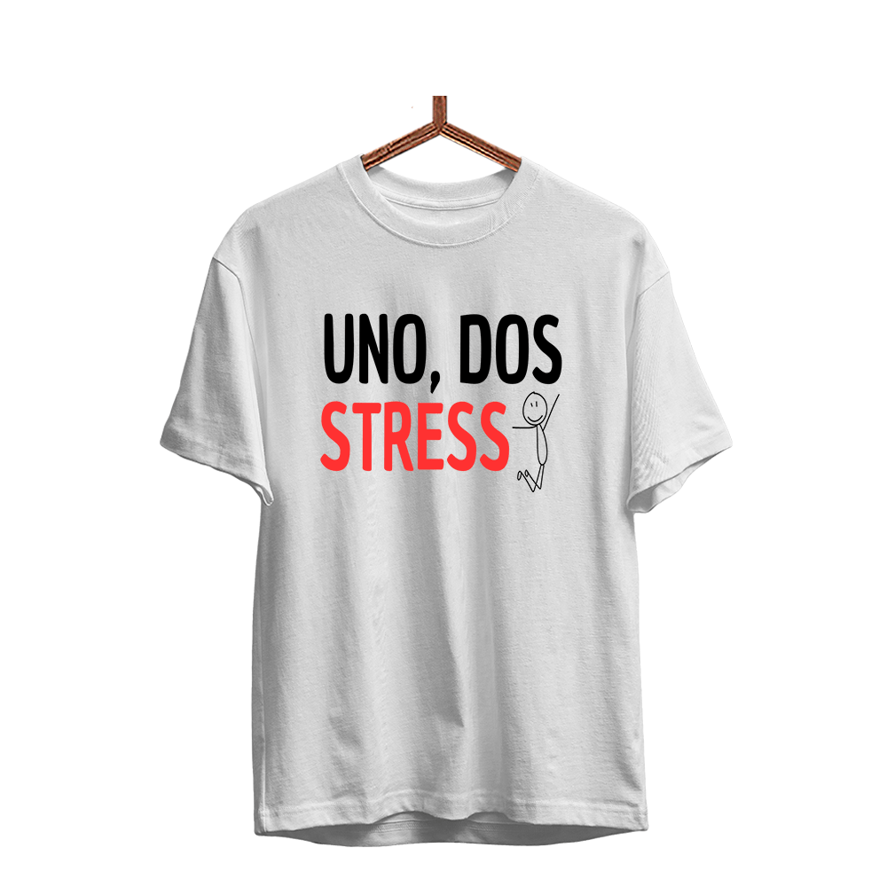 Kinder T-Shirt UNO, DOS STRESS - Schwarzer - Kaffee
