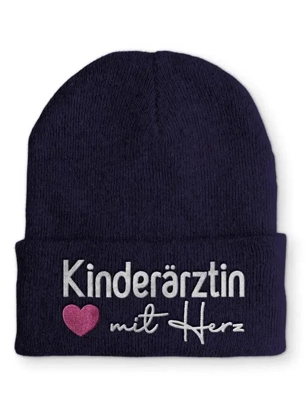Kinderärztin mit Herz Statement Beanie Mütze mit Spruch - tshirtladen - Mütze