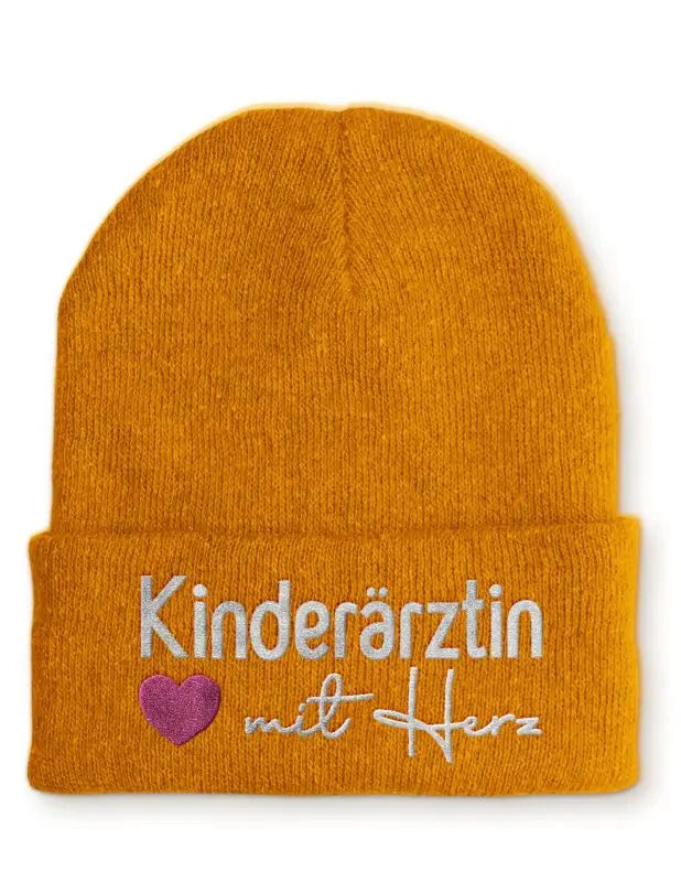 Kinderärztin mit Herz Statement Beanie Mütze mit Spruch - tshirtladen - Mütze