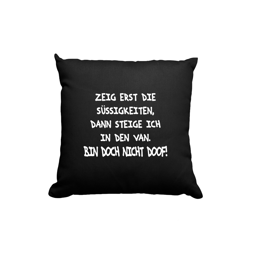 Kissen Bin doch nicht doof - Schwarzer - Kaffee