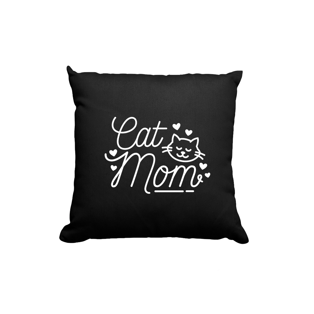 Kissen Cat Mom - Schwarzer - Kaffee