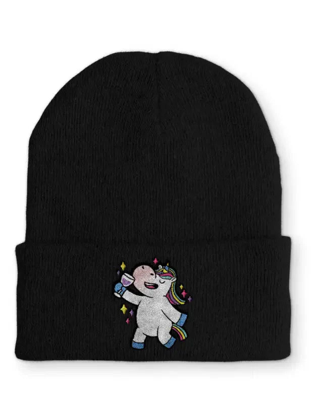 Kopie von Einhorn Poop Statement Beanie Mütze mit Spruch - tshirtladen - Mütze