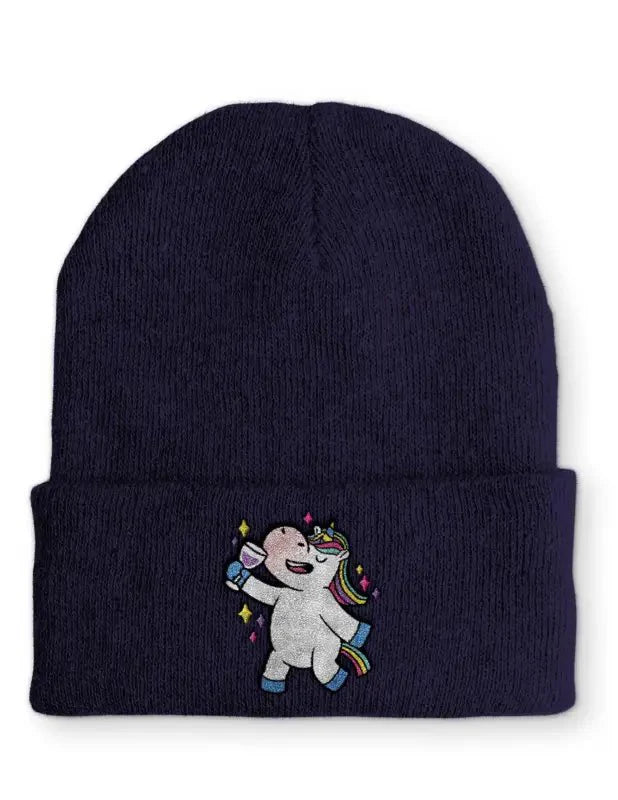 Kopie von Einhorn Poop Statement Beanie Mütze mit Spruch - tshirtladen - Mütze