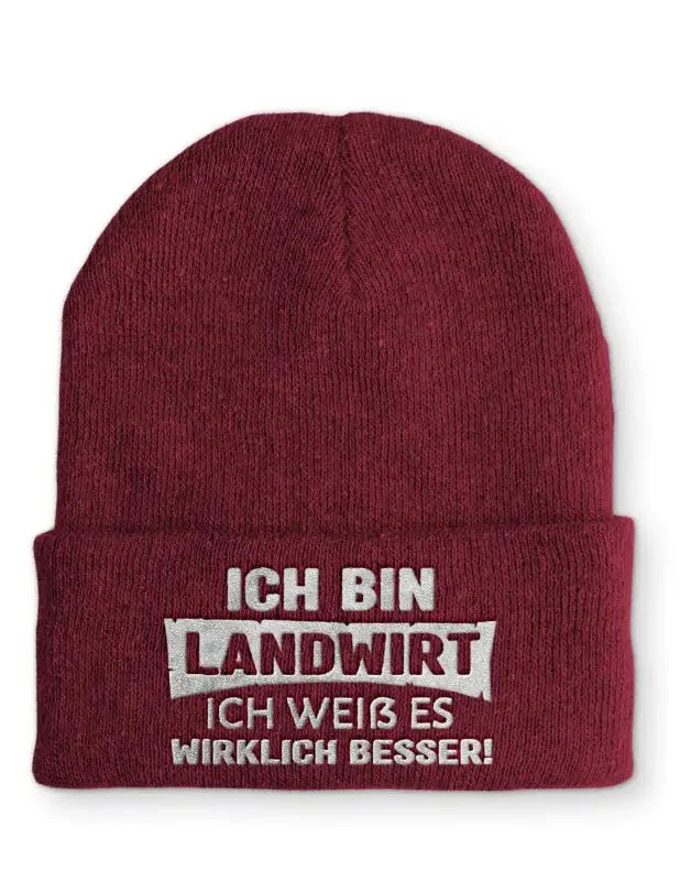 Landwirt, ich weiß es wirklich besser! Statement Beanie Mütze mit Spruch - tshirtladen - Mütze