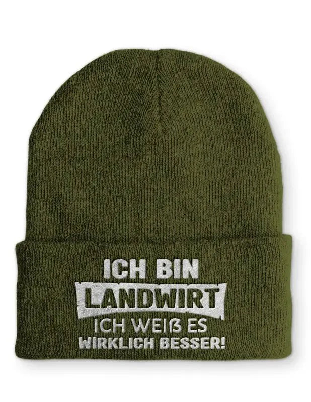 Landwirt, ich weiß es wirklich besser! Statement Beanie Mütze mit Spruch - tshirtladen - Mütze