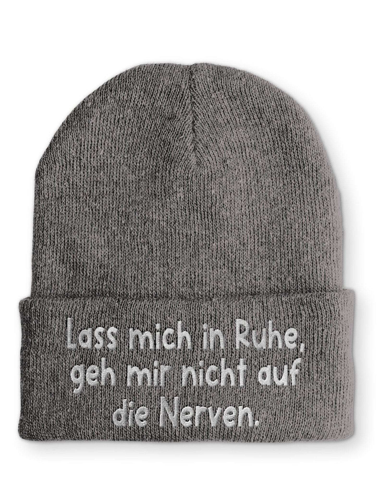 Lass mich in Ruhe Keller Beanie Mütze mit Spruch - tshirtladen - Mütze