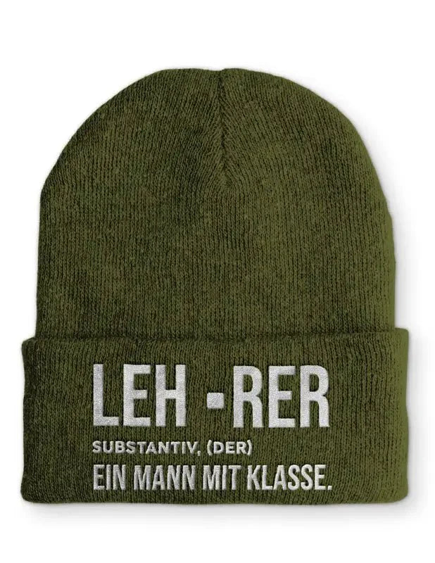 Lehrer ein Mann mit Klasse Statement Beanie Mütze mit Spruch - tshirtladen - Mütze