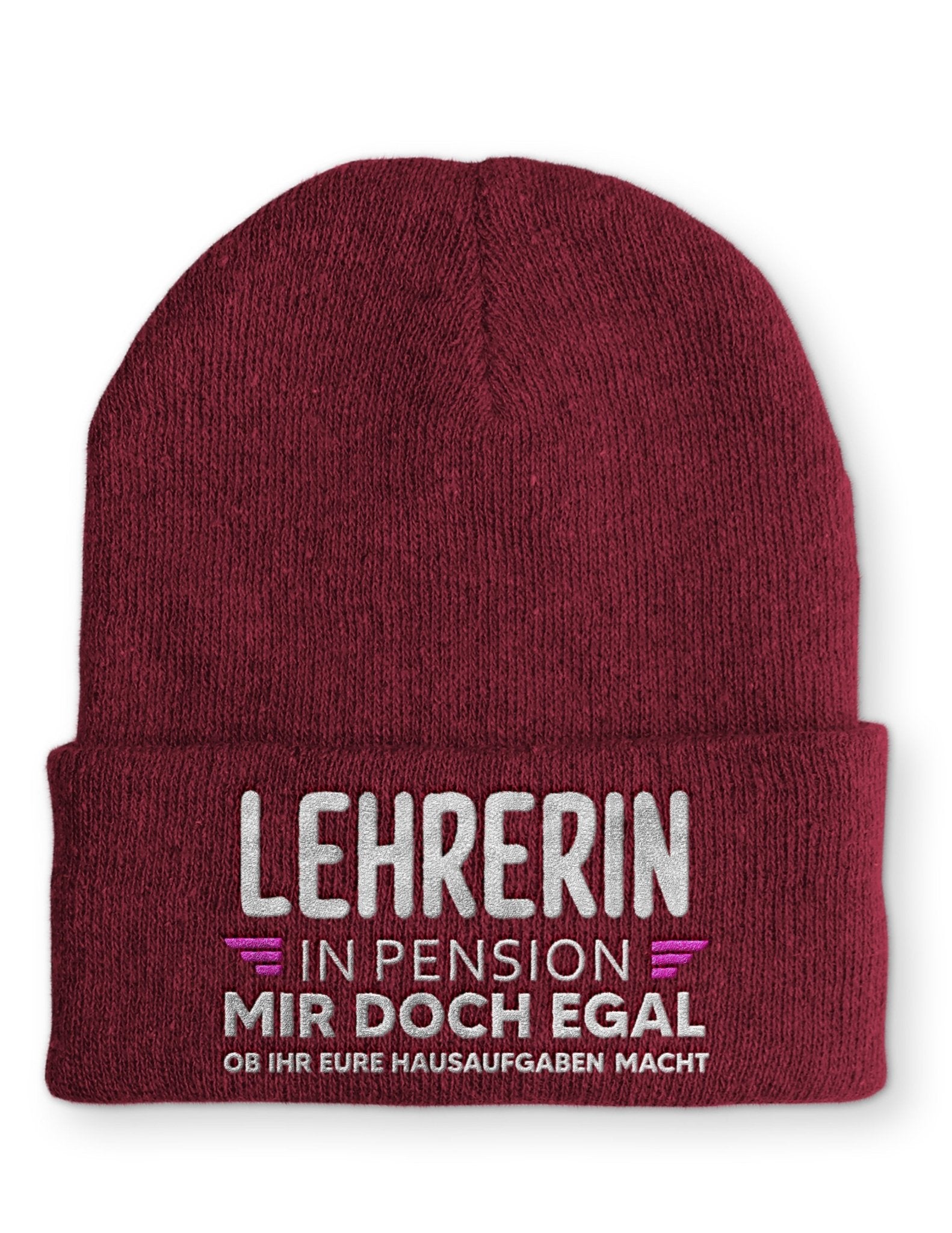 Lehrerin in Pension Beanie Mütze mit Spruch - tshirtladen - Mütze