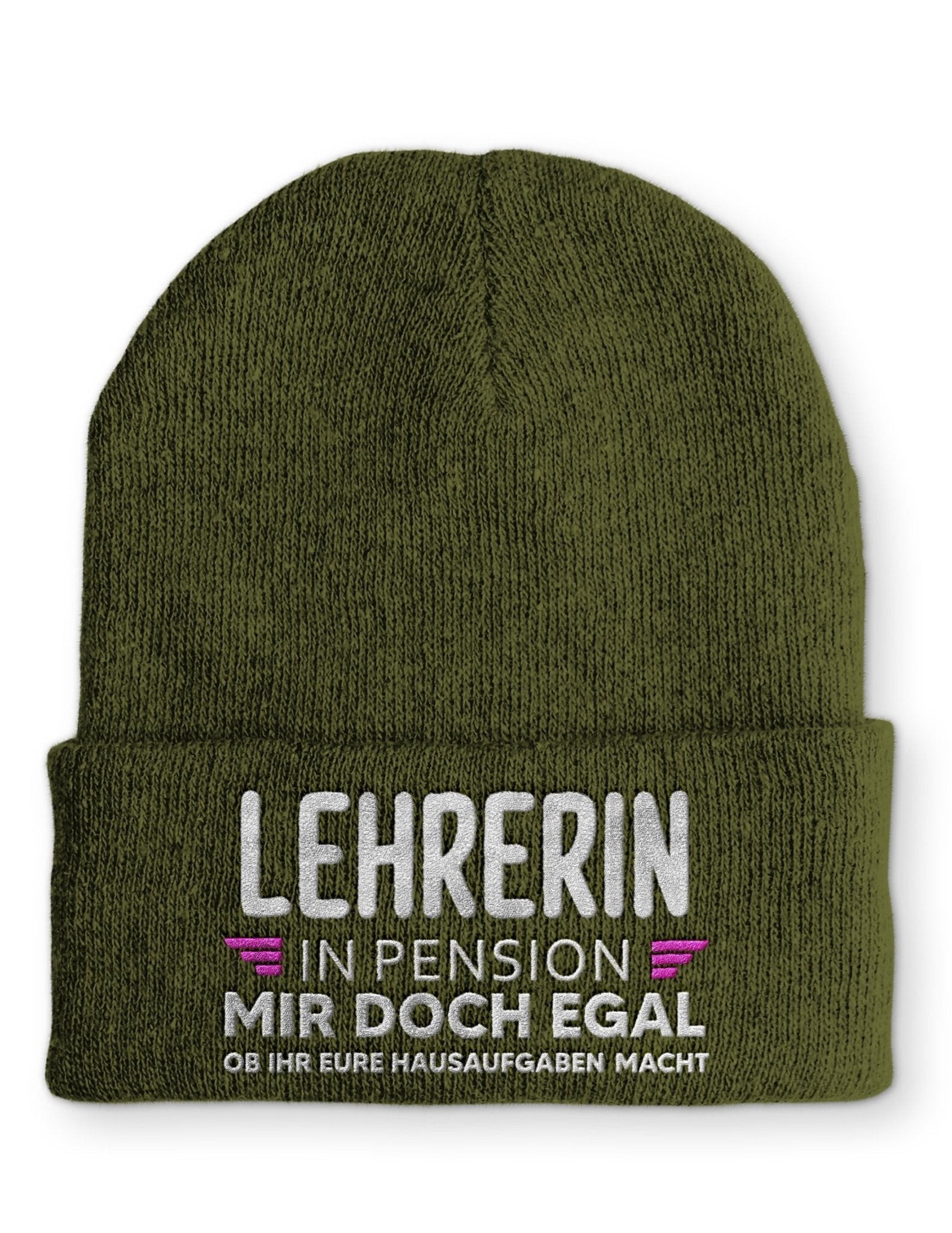 Lehrerin in Pension Beanie Mütze mit Spruch - tshirtladen - Mütze