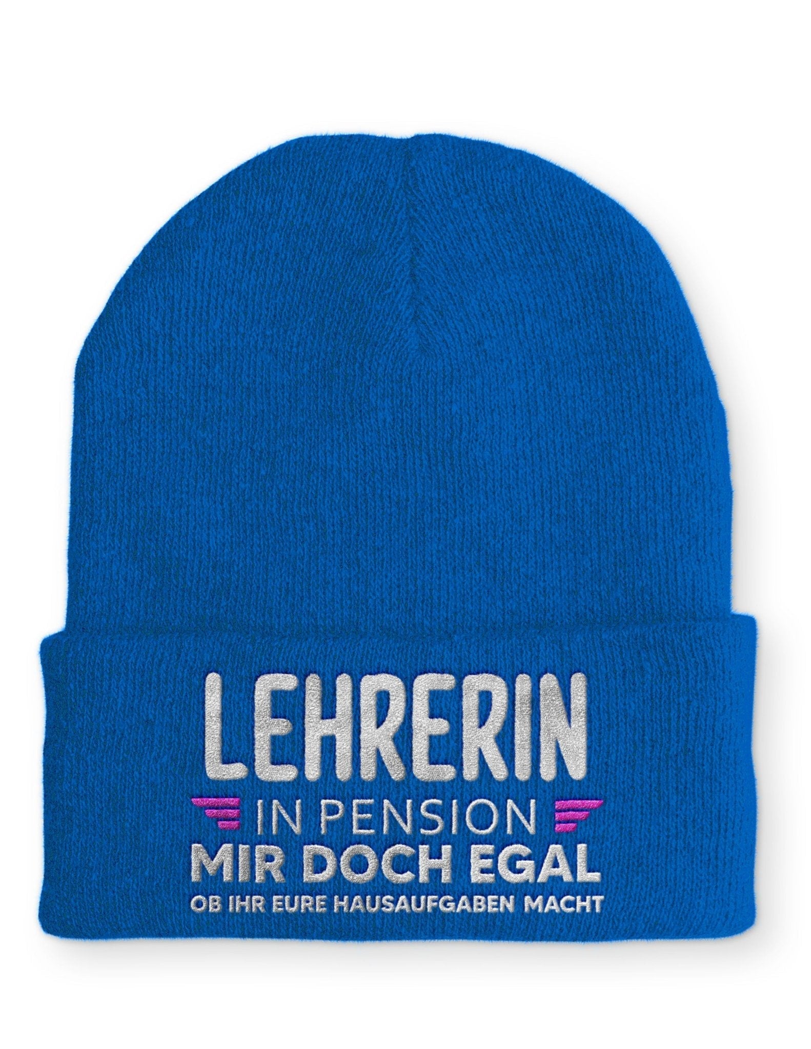 Lehrerin in Pension Beanie Mütze mit Spruch - tshirtladen - Mütze