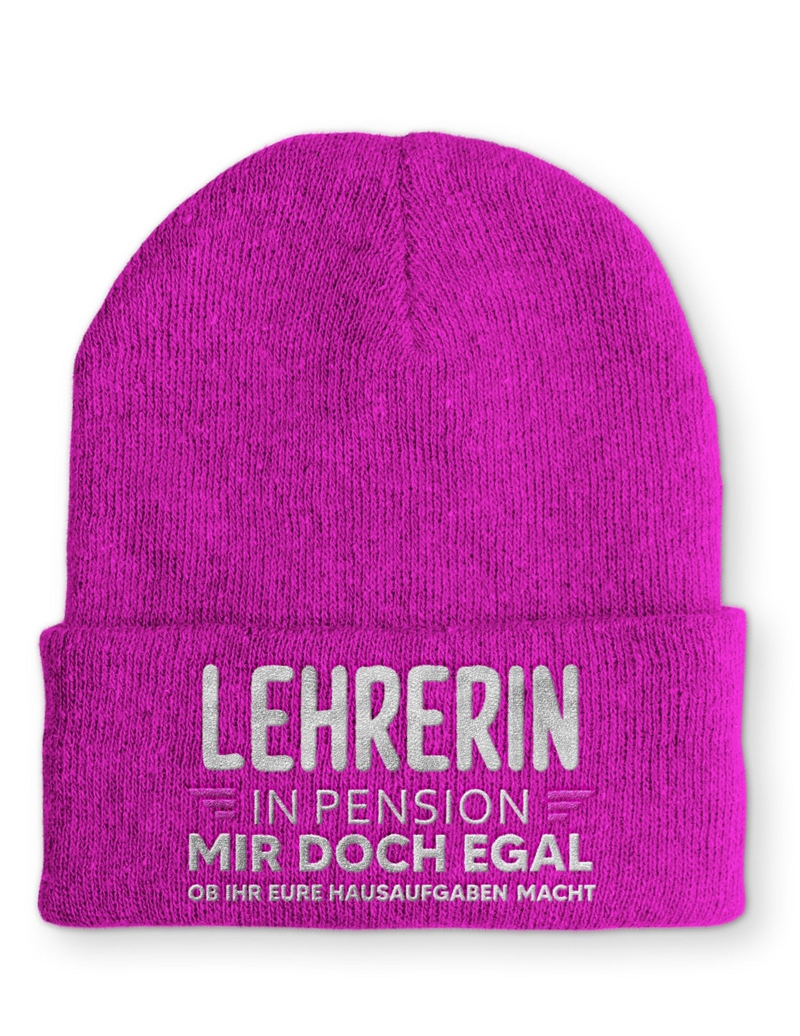 Lehrerin in Pension Beanie Mütze mit Spruch - tshirtladen - Mütze