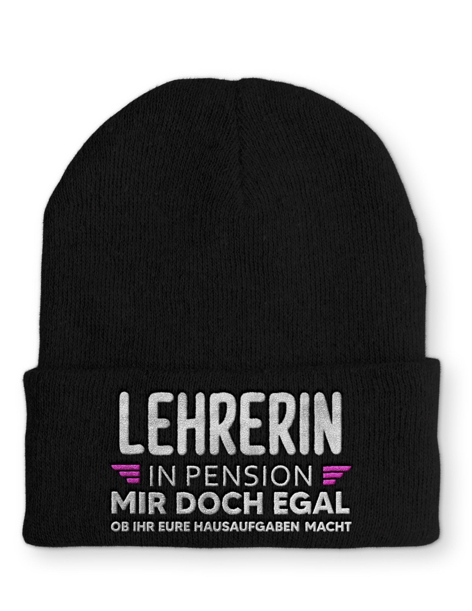 Lehrerin in Pension Beanie Mütze mit Spruch - tshirtladen - Mütze