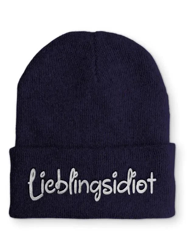 Lieblingsidiot Statement Beanie Mütze mit Spruch - tshirtladen - Mütze