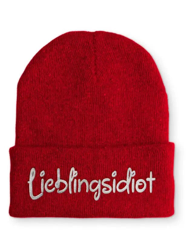 Lieblingsidiot Statement Beanie Mütze mit Spruch - tshirtladen - Mütze