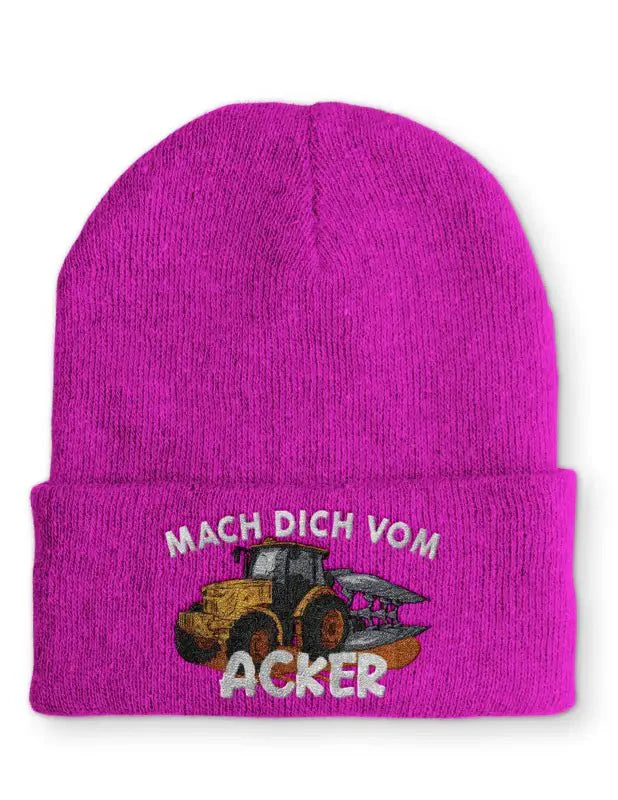 Mach dich vom Acker Statement Beanie Mütze mit Spruch - tshirtladen - Mütze