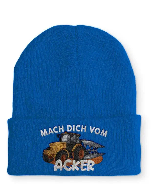 Mach dich vom Acker Statement Beanie Mütze mit Spruch - tshirtladen - Mütze