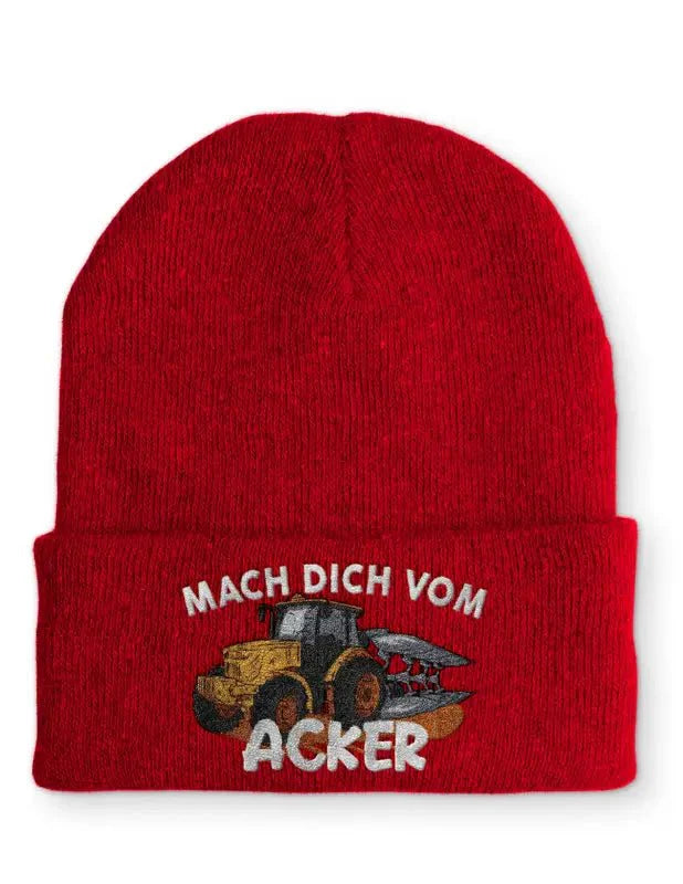 Mach dich vom Acker Statement Beanie Mütze mit Spruch - tshirtladen - Mütze