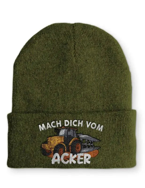 Mach dich vom Acker Statement Beanie Mütze mit Spruch - tshirtladen - Mütze