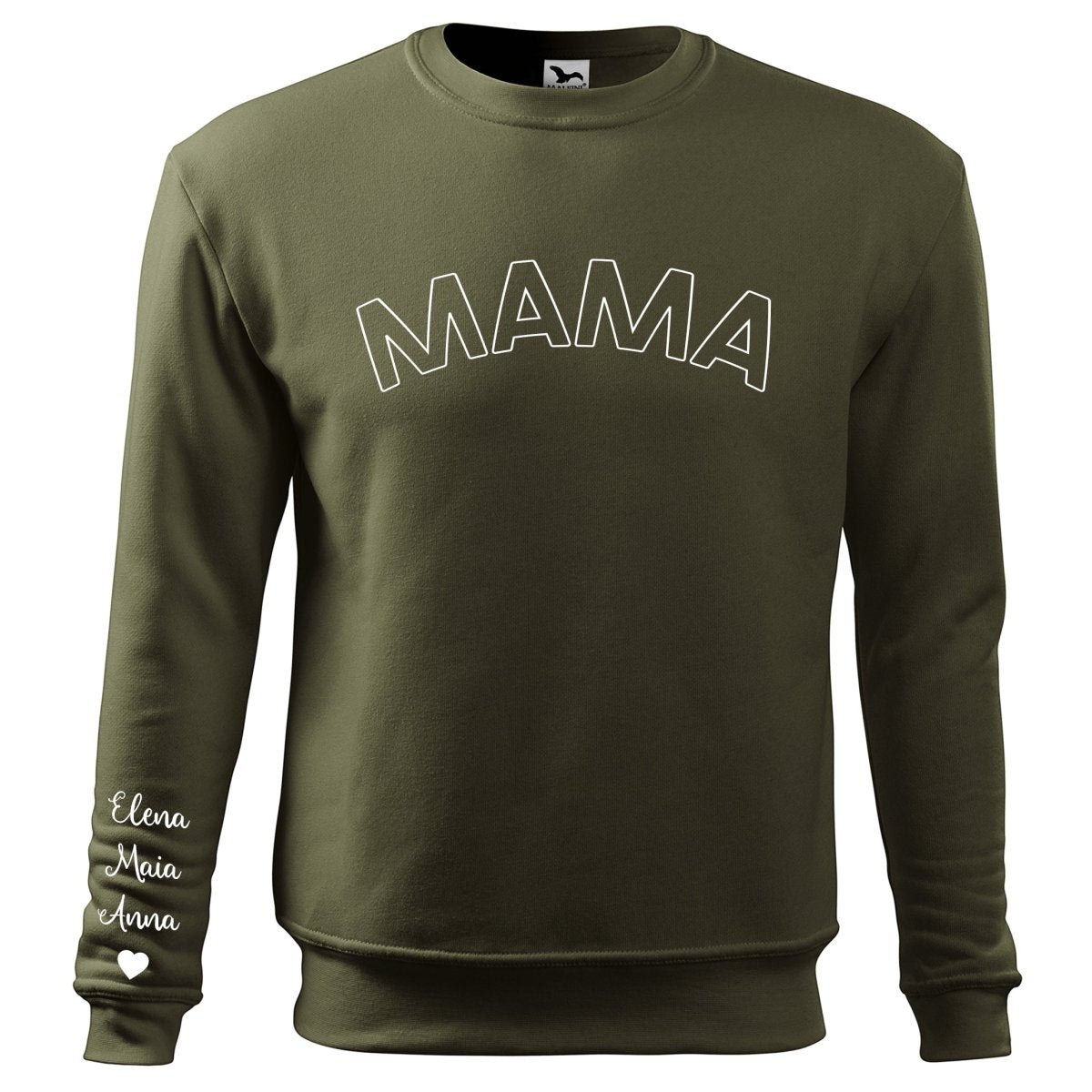 MAMA Sweatshirt mit personalisierten Namen auf den Arm perfekt für den Muttertag oder Geburtstag - Schwarzer - Kaffee