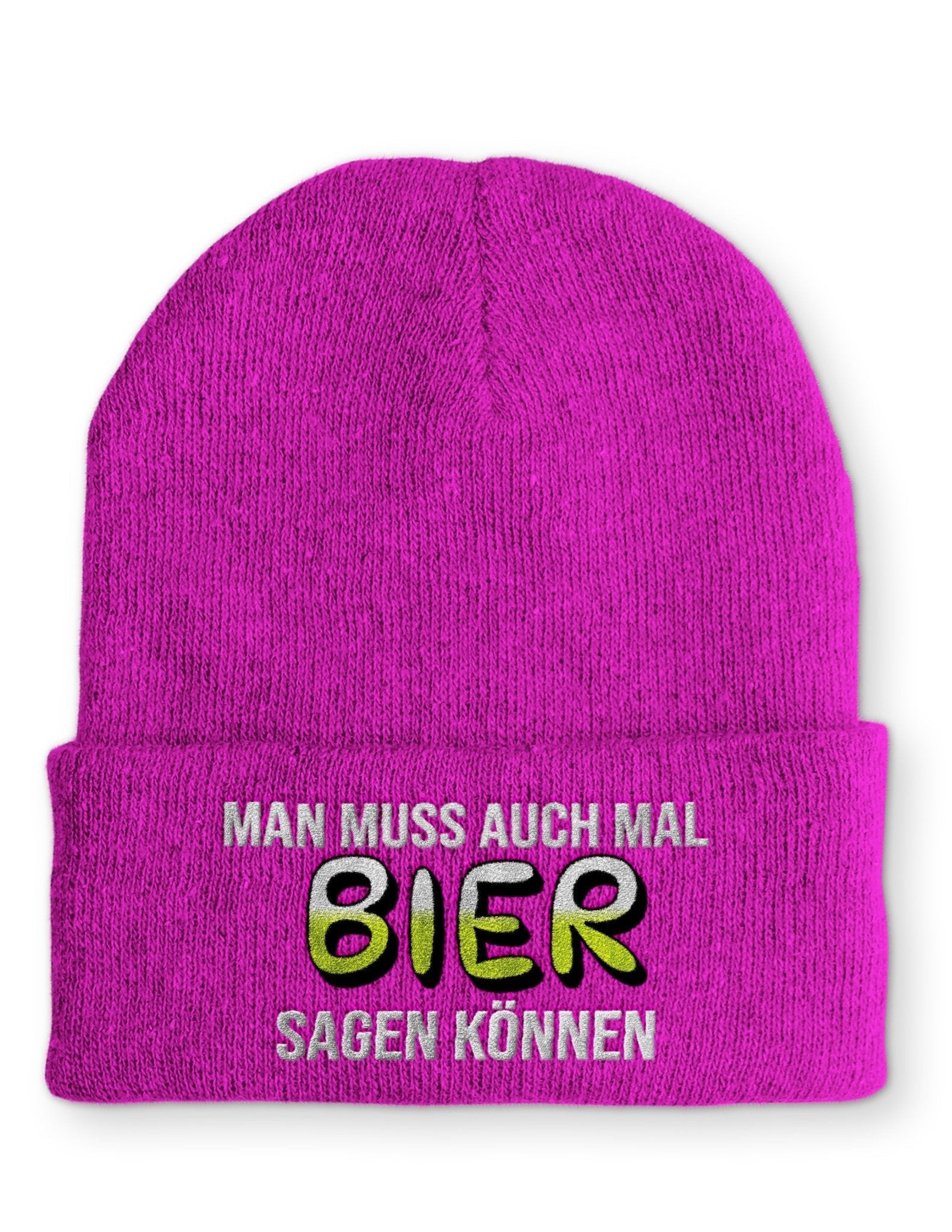 Man muss auch mal Bier sagen können Beanie Mütze mit Spruch - tshirtladen - Mütze