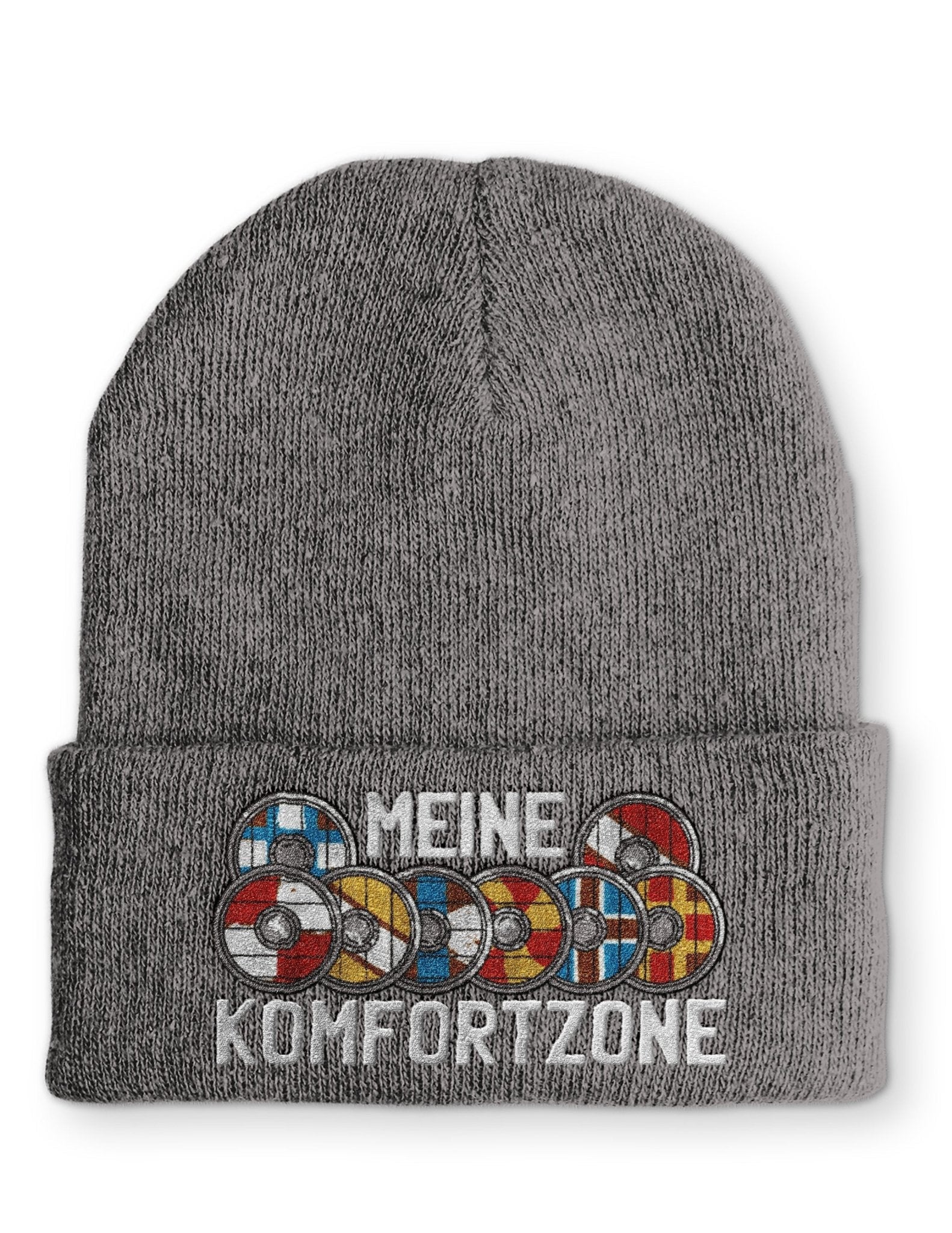 Meine Komfortzone Schildwall Statement Beanie Mütze mit Spruch - tshirtladen - Mütze