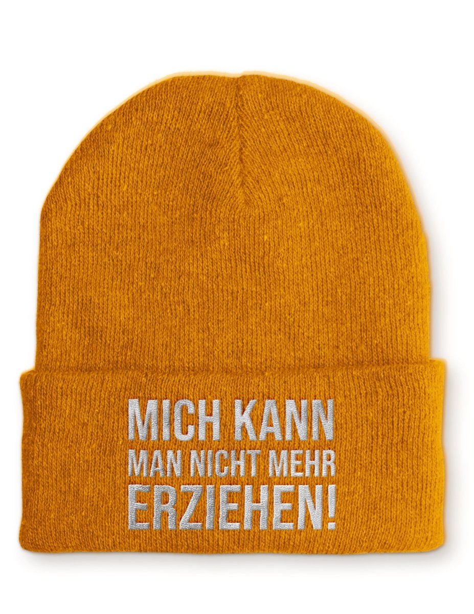 Mich kann man nicht mehr erziehen! Statement Beanie Mütze mit Spruch - Schwarzer - Kaffee