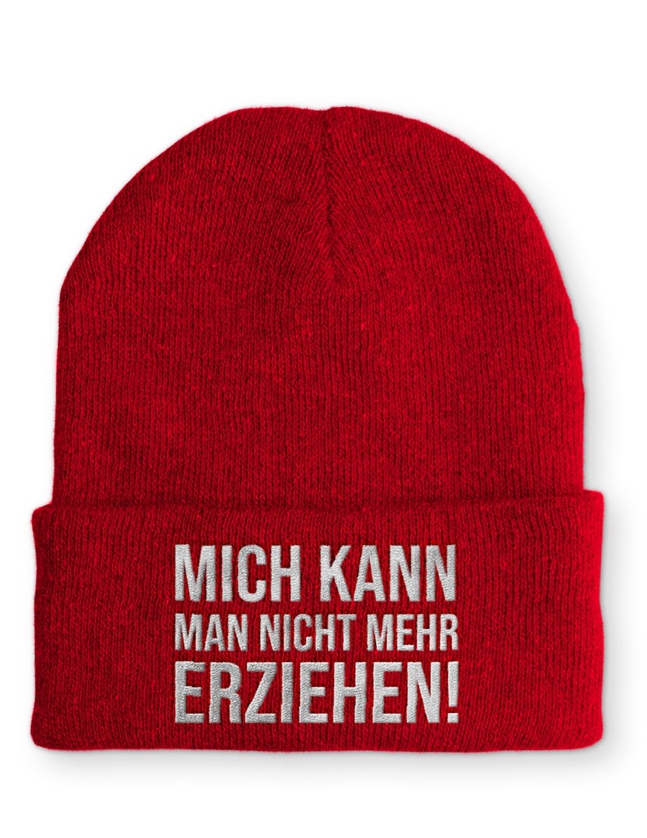 Mich kann man nicht mehr erziehen! Statement Beanie Mütze mit Spruch - Schwarzer - Kaffee