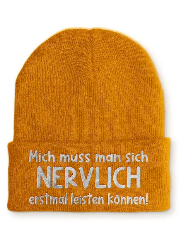 Mich muss man sich NERVLICH erstmal leisten können Statement Beanie Mütze mit Spruch - tshirtladen - Mütze