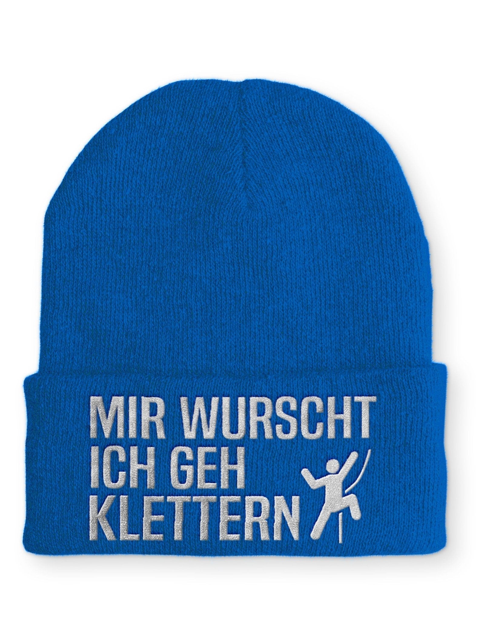 Mir wurscht ich geh klettern Beanie Mütze mit Spruch - tshirtladen - Mütze