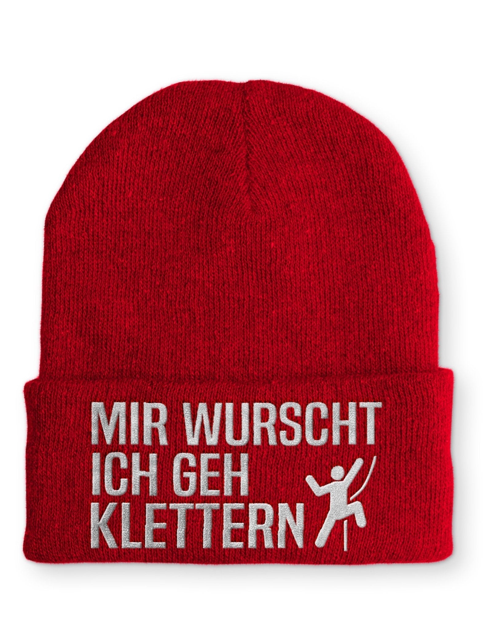 Mir wurscht ich geh klettern Beanie Mütze mit Spruch - tshirtladen - Mütze