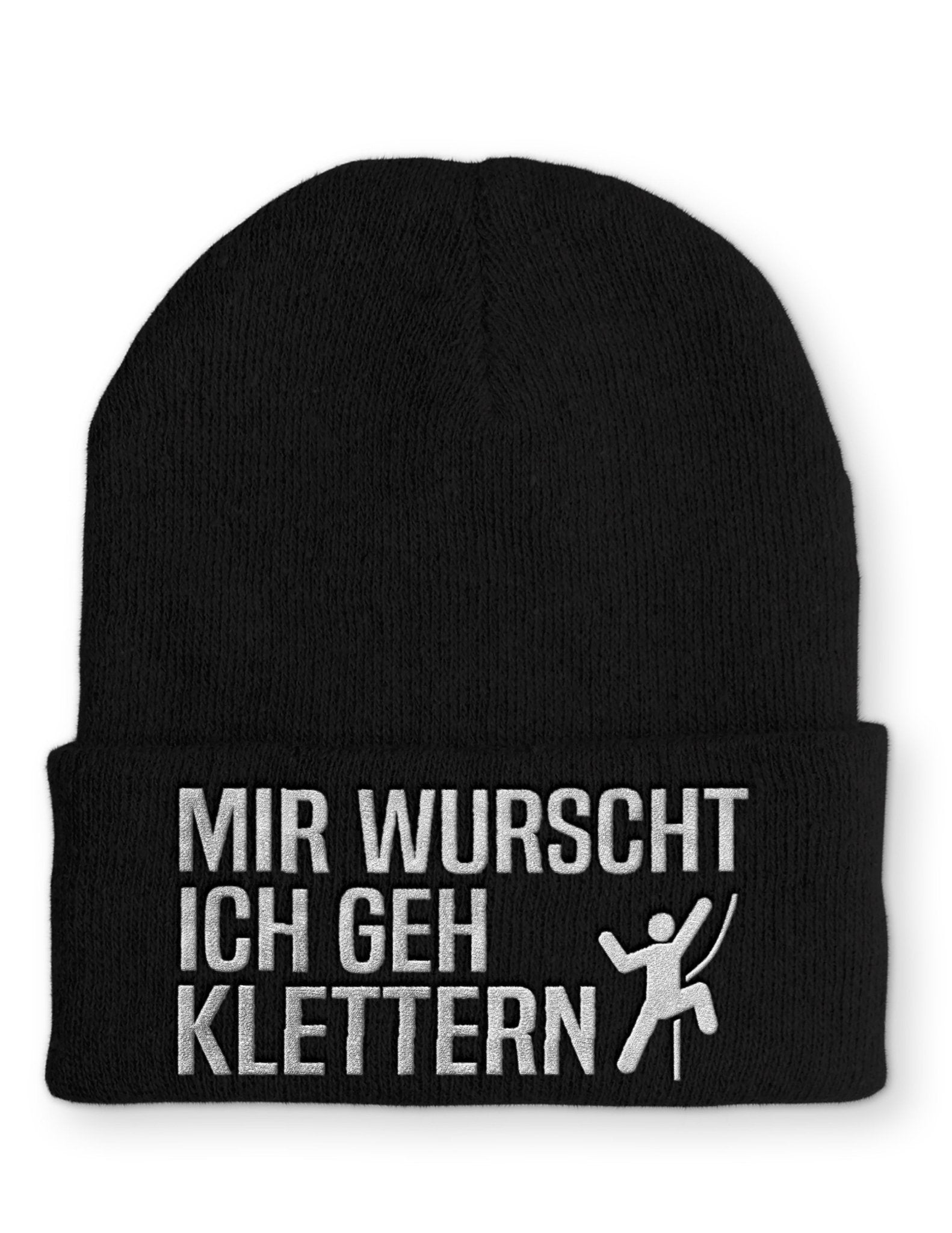 Mir wurscht ich geh klettern Beanie Mütze mit Spruch - tshirtladen - Mütze