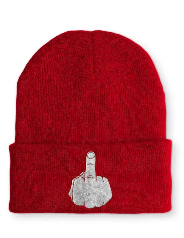 Mittelfinger Statement Beanie Mütze mit Spruch - tshirtladen - Mütze
