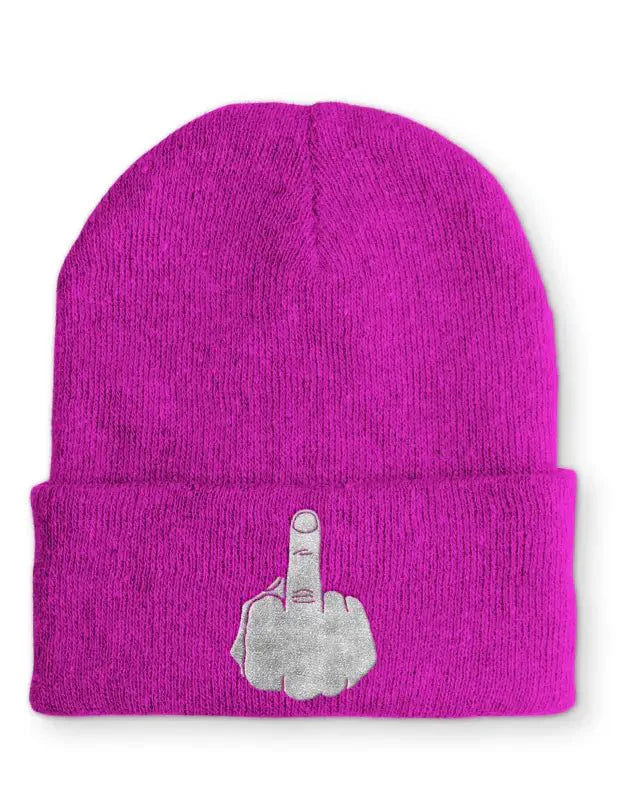 Mittelfinger Statement Beanie Mütze mit Spruch - tshirtladen - Mütze