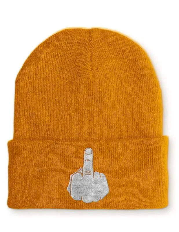 Mittelfinger Statement Beanie Mütze mit Spruch - tshirtladen - Mütze