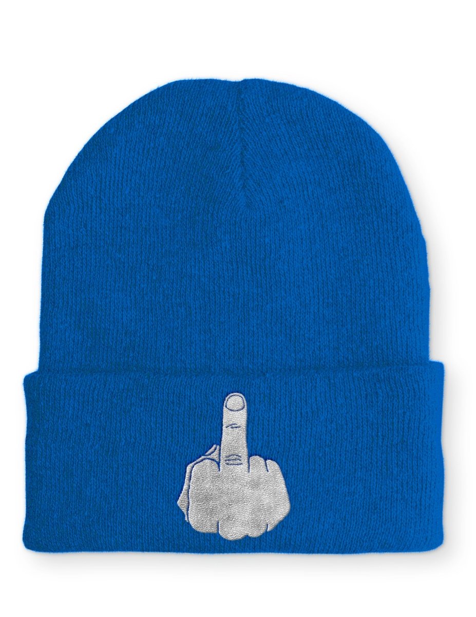 Mittelfinger Statement Beanie Mütze mit Spruch - Schwarzer - Kaffee