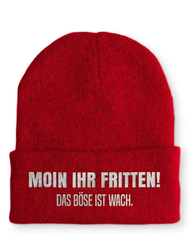 Moin ihr Fritten! Das böse ist wach. Statement Beanie Mütze mit Spruch - tshirtladen - Mütze