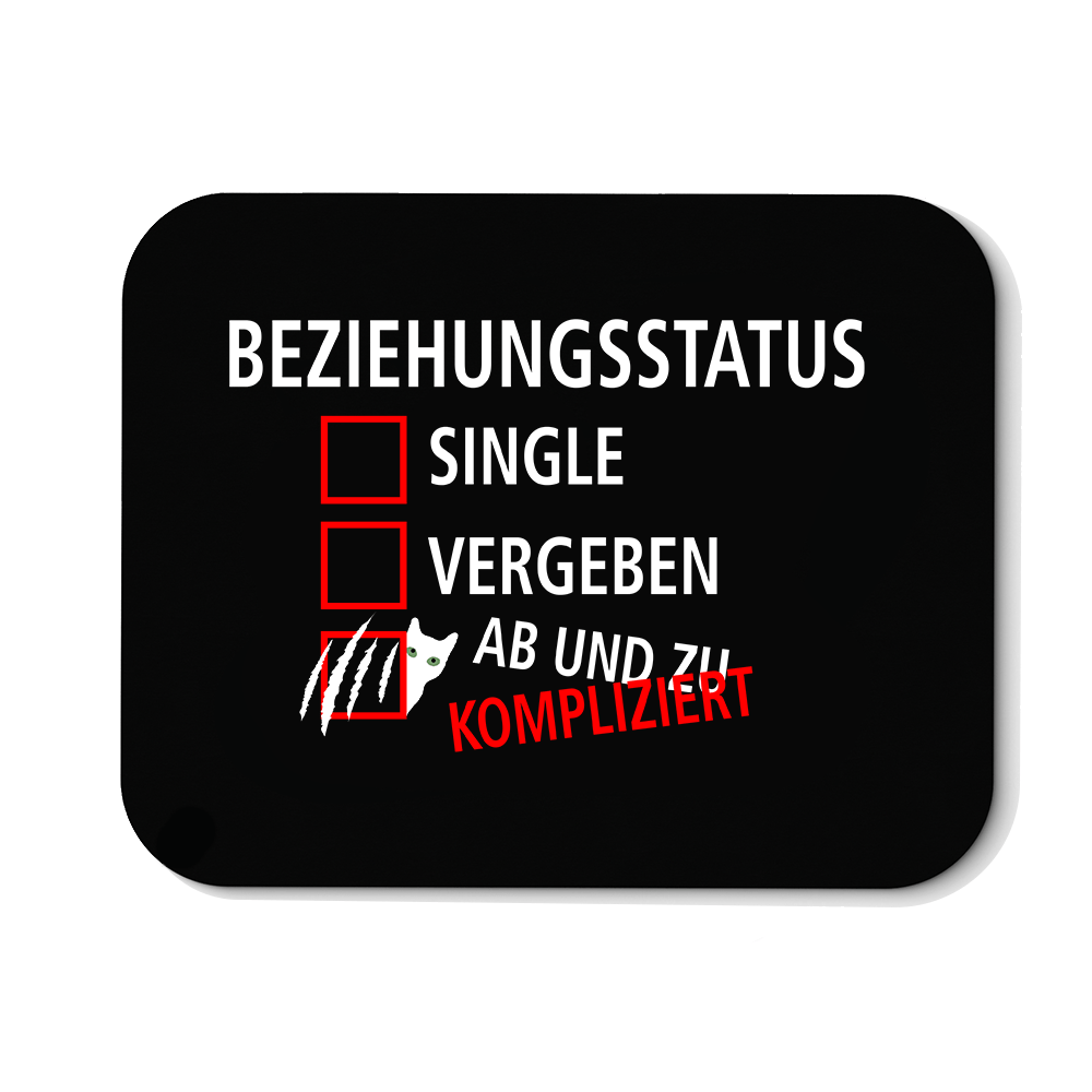 Mousepad Beziehungsstatus kompliziert - Schwarzer - Kaffee