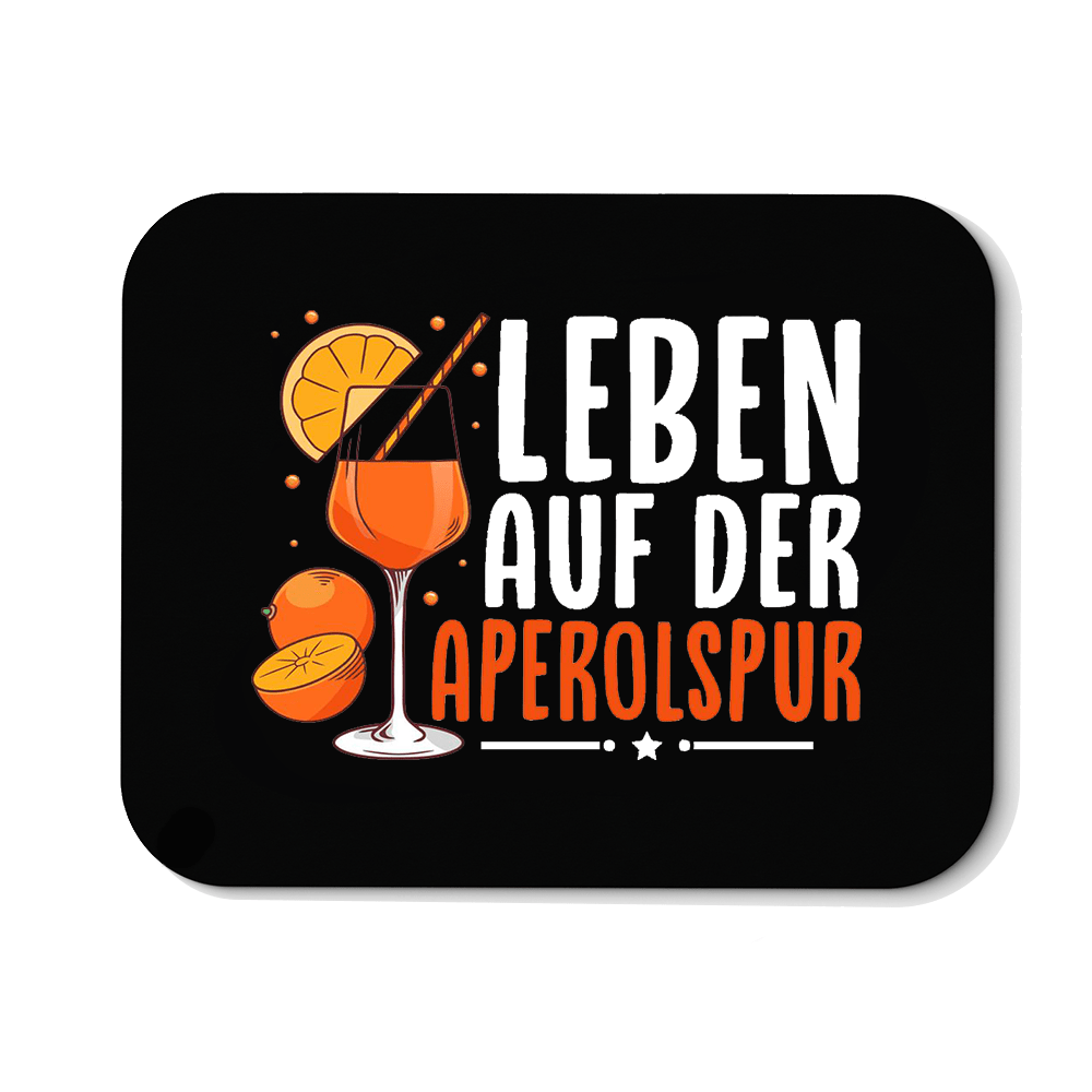 Mousepad Leben auf der Aperolspur - Schwarzer - Kaffee
