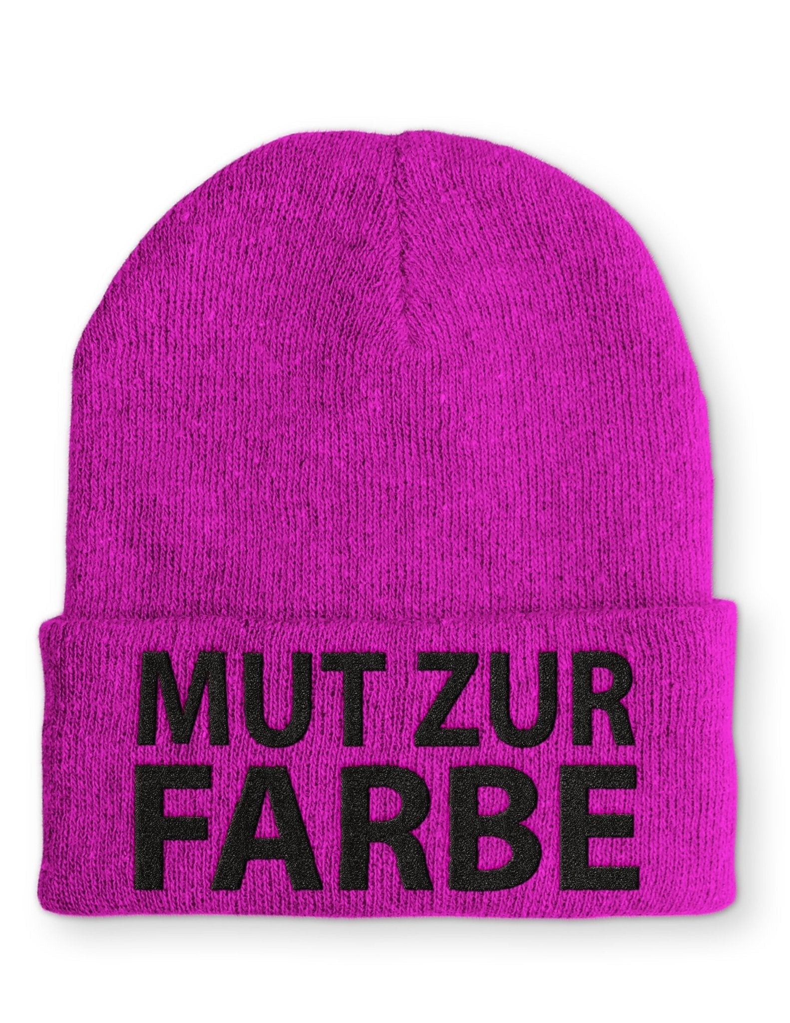 Mut zur Farbe Statement Beanie Mütze mit Spruch - tshirtladen - Mütze