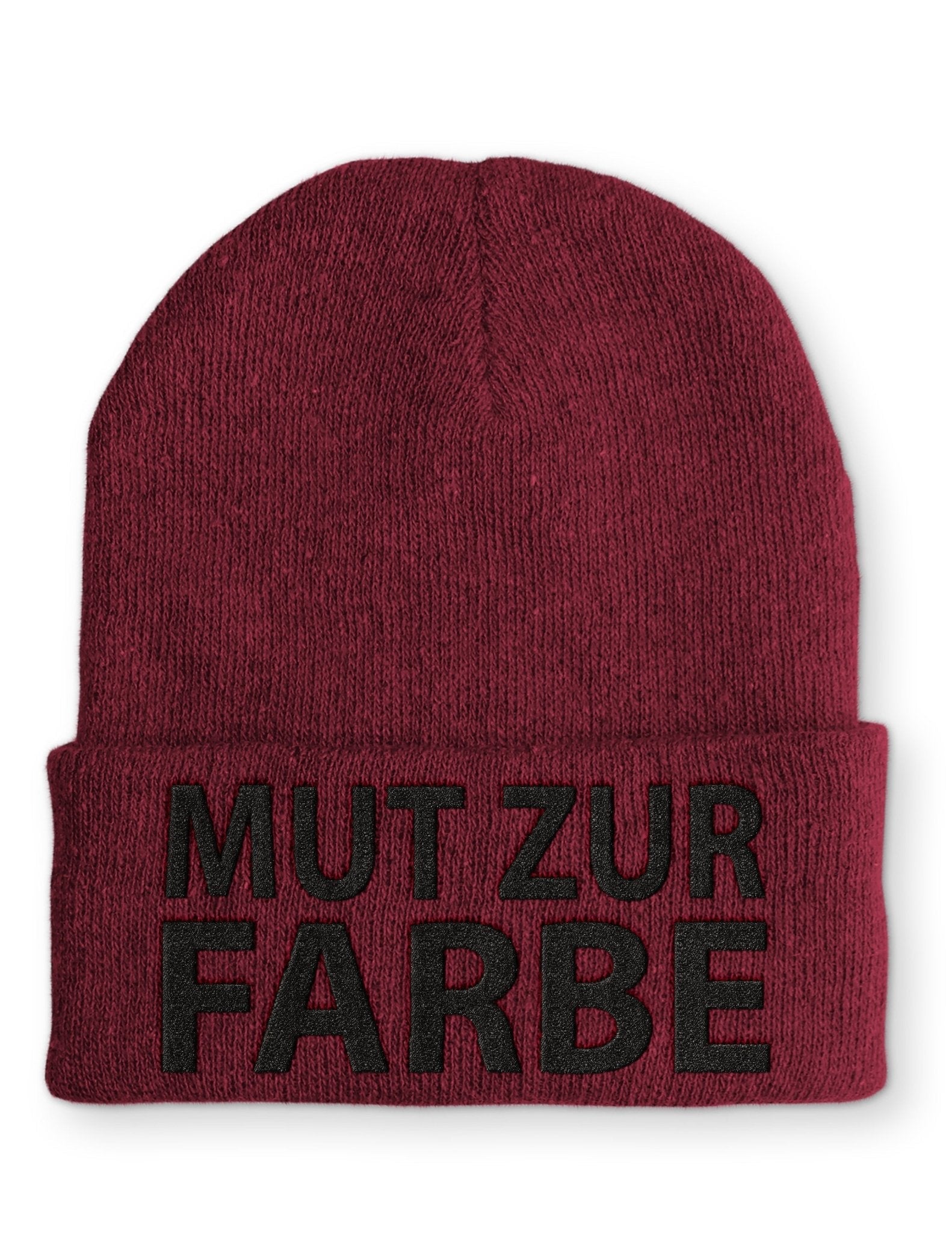 Mut zur Farbe Statement Beanie Mütze mit Spruch - tshirtladen - Mütze